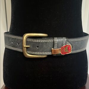 Vintage Royal Coachman Miller Belts Ltd Men Gray Oil Tanned Saddle Leather Belt